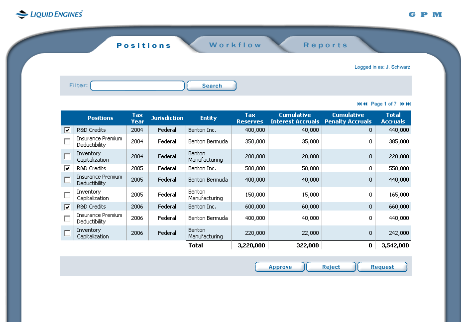 Fourth of 8 presentation mockups shown to LiquidEngines team to set the look and feel of their software.