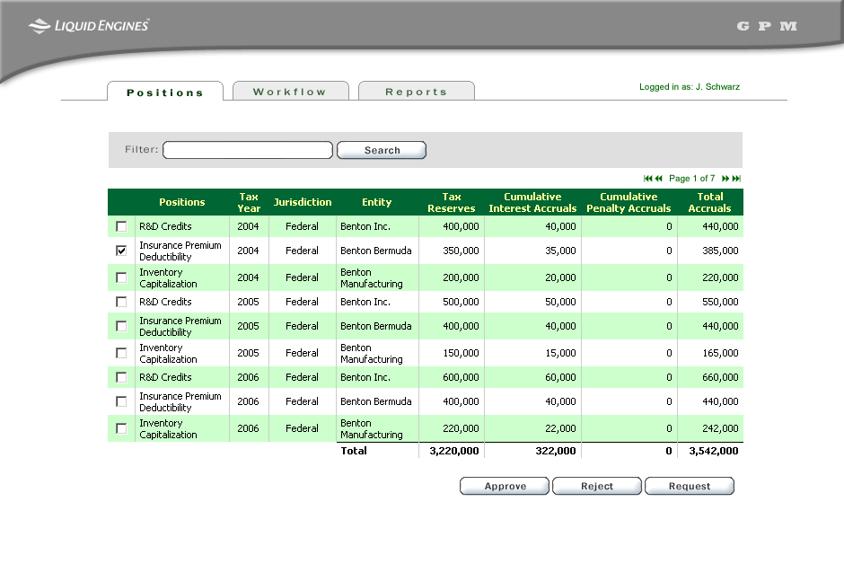 Third of 8 presentation mockups shown to LiquidEngines team to set the look and feel of their software.
