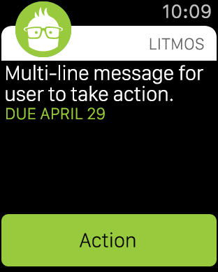 iWatch long look design, activated by touching the watch screen.