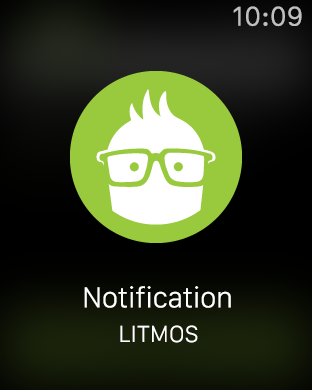 iWatch short look design, activated by rotating the wrist to see the screen.