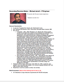 Screen capture of IT persona document.