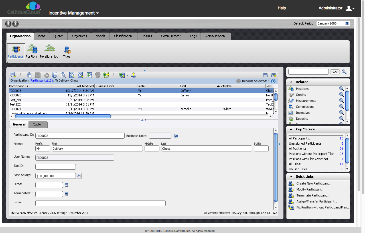 Screen capture of 'classic/legacy' Commissions UI.